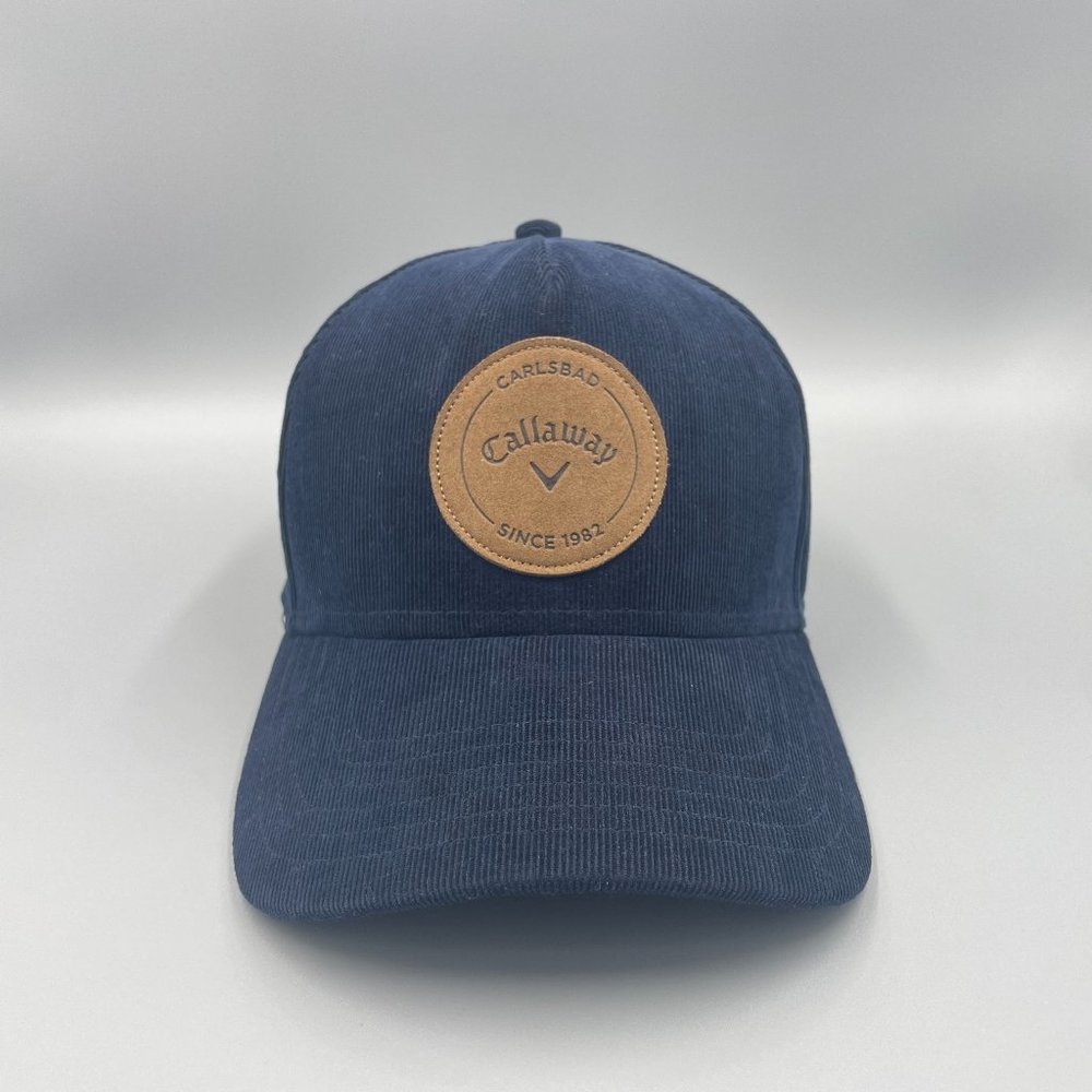 Callaway Carlsbad Patch Cap Blue Corduroy Golf Logo SnapBack Baseball Hat
